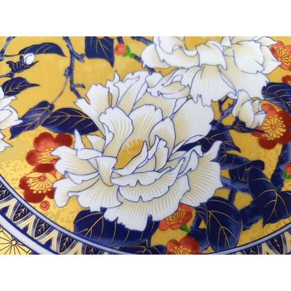 Japanese Porcelain Platter Decorative Plate Scalloped Edge Vintage Meiji Style - Picture 6 of 10